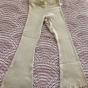 Ribbed Flare Pants in Cream
